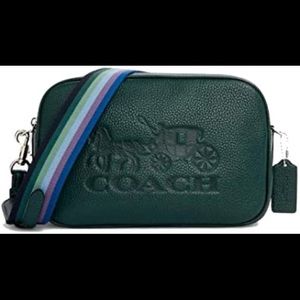 NWOT Coach Jes Shoulder / Crossbody With Horse And Carriage Logo in Forest Green